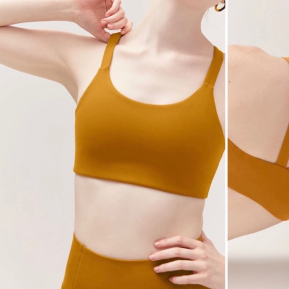 Girlfriend collective Lou bra in Saddle color